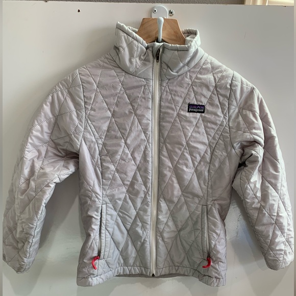 Patagonia NanoQuilted puff Gray Jacket size M pink interior very clean